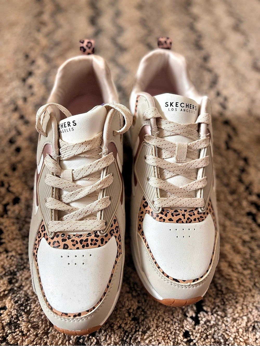 Skechers Street Uno - Gen1 Leopard Surge Sneakers White
